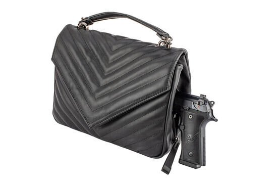 Cameleon Bags Aria Concealed Carry Purse in Black with chevron textured design